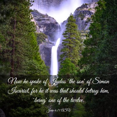 Picture 03 - John 6:71 ASV - Now he spake of Judas `the son' of Simon - Bible Verse Picture