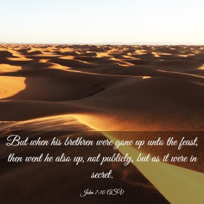 Picture 03 - John 7:10 ASV - But when his brethren were gone up unto the - Bible Verse Picture