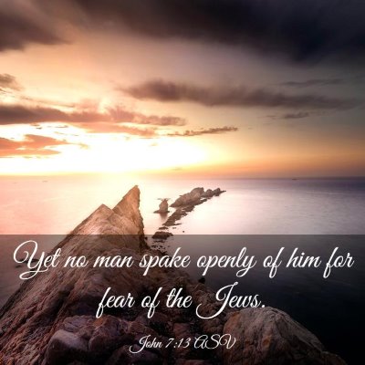 Picture 03 - John 7:13 ASV - Yet no man spake openly of him for fear of the - Bible Verse Picture