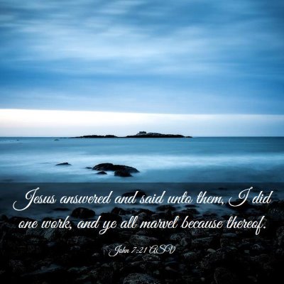Picture 03 - John 7:21 ASV - Jesus answered and said unto them, I did one - Bible Verse Picture