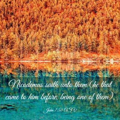 Picture 03 - John 7:50 ASV - Nicodemus saith unto them (he that came to him - Bible Verse Picture