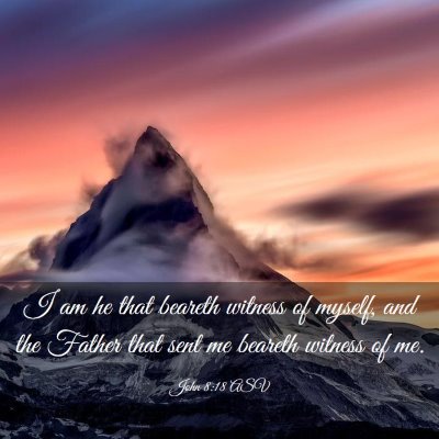 Picture 03 - John 8:18 ASV - I am he that beareth witness of myself, and the - Bible Verse Picture