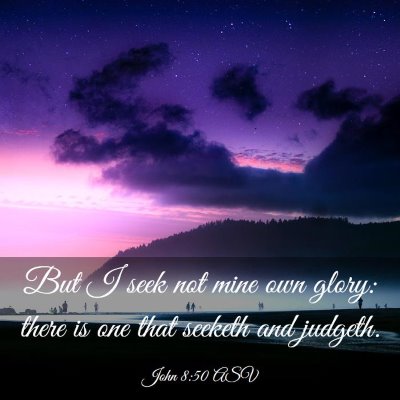 Picture 03 - John 8:50 ASV - But I seek not mine own glory: there is one that - Bible Verse Picture