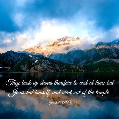 Picture 03 - John 8:59 ASV - They took up stones therefore to cast at him: but - Bible Verse Picture