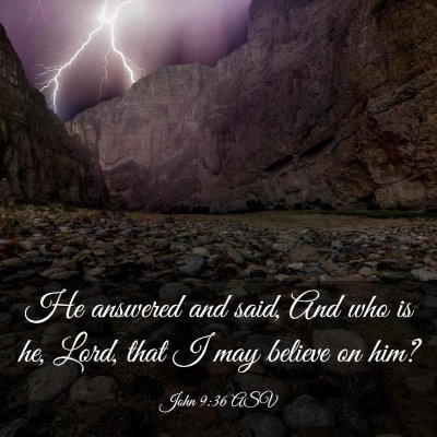 Picture 03 - John 9:36 ASV - He answered and said, And who is he, Lord, that I - Bible Verse Picture