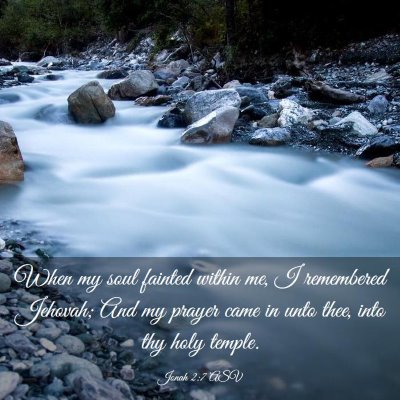 Picture 03 - Jonah 2:7 ASV - When my soul fainted within me, I remembered - Bible Verse Picture
