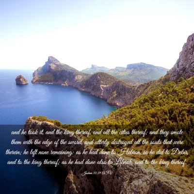 Picture 03 - Joshua 10:39 ASV - and he took it, and the king thereof, and all the - Bible Verse Picture