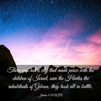 Picture 03 - Joshua 11:19 ASV - There was not a city that made peace with the - Bible Verse Picture