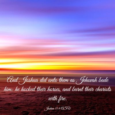 Picture 03 - Joshua 11:9 ASV - And Joshua did unto them as Jehovah bade him: he - Bible Verse Picture