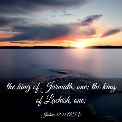 Picture 03 - Joshua 12:11 ASV - the king of Jarmuth, one; the king of Lachish, - Bible Verse Picture