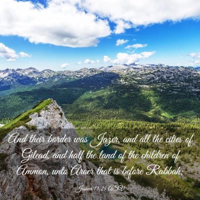 Picture 03 - Joshua 13:25 ASV - And their border was Jazer, and all the cities of - Bible Verse Picture