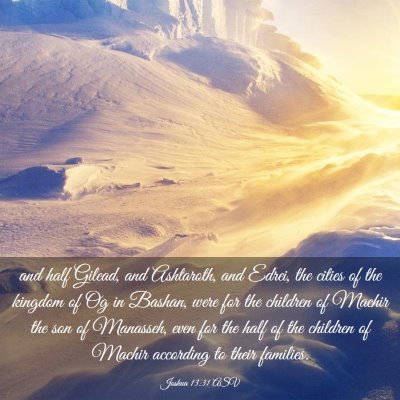 Picture 03 - Joshua 13:31 ASV - and half Gilead, and Ashtaroth, and Edrei, the - Bible Verse Picture
