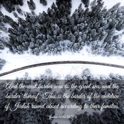 Picture 03 - Joshua 15:12 ASV - And the west border was to the great sea, and the - Bible Verse Picture