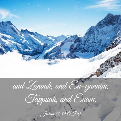 Picture 03 - Joshua 15:34 ASV - and Zanoah, and En-gannim, Tappuah, and - Bible Verse Picture