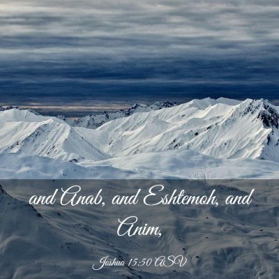 Picture 03 - Joshua 15:50 ASV - and Anab, and Eshtemoh, and - Bible Verse Picture