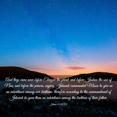 Picture 03 - Joshua 17:4 ASV - And they came near before Eleazar the priest, and - Bible Verse Picture