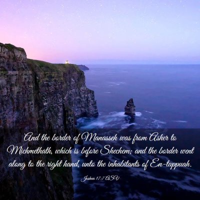 Picture 03 - Joshua 17:7 ASV - And the border of Manasseh was from Asher to - Bible Verse Picture