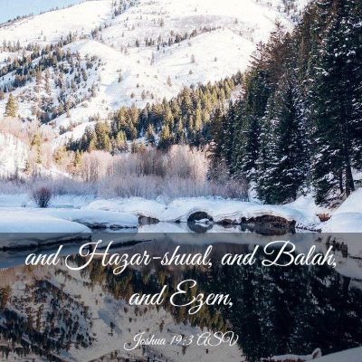Picture 03 - Joshua 19:3 ASV - and Hazar-shual, and Balah, and - Bible Verse Picture