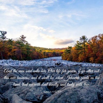 Picture 03 - Joshua 2:14 ASV - And the men said unto her, Our life for yours, if - Bible Verse Picture