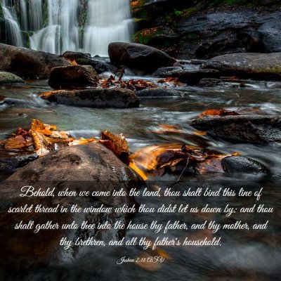 Picture 03 - Joshua 2:18 ASV - Behold, when we come into the land, thou shalt - Bible Verse Picture