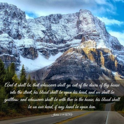 Picture 03 - Joshua 2:19 ASV - And it shall be, that whosoever shall go out of - Bible Verse Picture