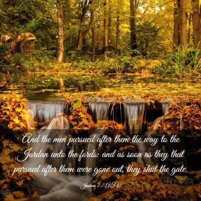 Picture 03 - Joshua 2:7 ASV - And the men pursued after them the way to the - Bible Verse Picture