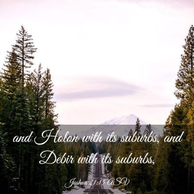 Picture 03 - Joshua 21:15 ASV - and Holon with its suburbs, and Debir with its - Bible Verse Picture