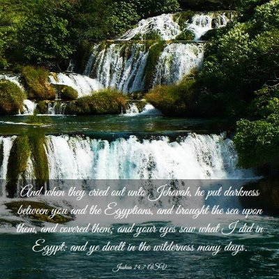 Picture 03 - Joshua 24:7 ASV - And when they cried out unto Jehovah, he put - Bible Verse Picture
