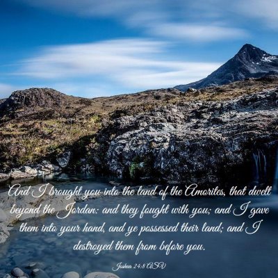 Picture 03 - Joshua 24:8 ASV - And I brought you into the land of the Amorites, - Bible Verse Picture
