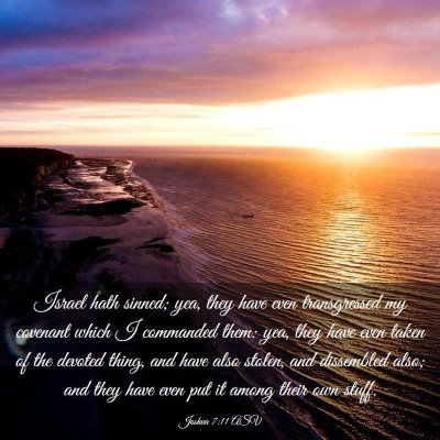 Picture 03 - Joshua 7:11 ASV - Israel hath sinned; yea, they have even - Bible Verse Picture
