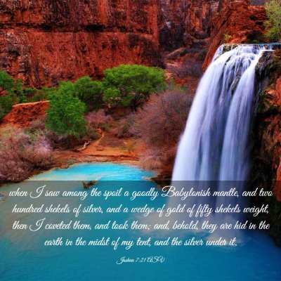 Picture 03 - Joshua 7:21 ASV - when I saw among the spoil a goodly Babylonish - Bible Verse Picture