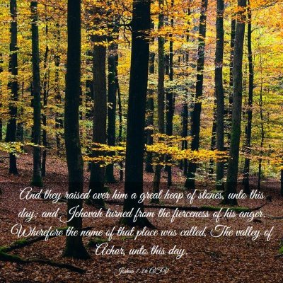 Picture 03 - Joshua 7:26 ASV - And they raised over him a great heap of stones, - Bible Verse Picture