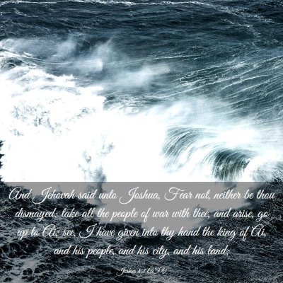 Picture 03 - Joshua 8:1 ASV - And Jehovah said unto Joshua, Fear not, neither - Bible Verse Picture