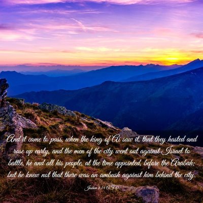 Picture 03 - Joshua 8:14 ASV - And it came to pass, when the king of Ai saw it, - Bible Verse Picture