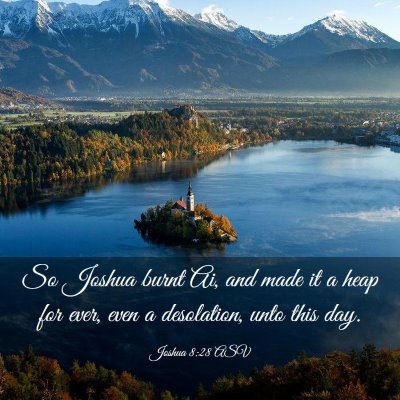 Picture 03 - Joshua 8:28 ASV - So Joshua burnt Ai, and made it a heap for ever, - Bible Verse Picture