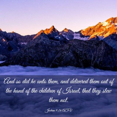 Picture 03 - Joshua 9:26 ASV - And so did he unto them, and delivered them out - Bible Verse Picture
