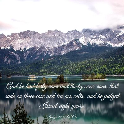 Picture 03 - Judges 12:14 ASV - And he had forty sons and thirty sons' sons, that - Bible Verse Picture
