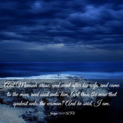 Picture 03 - Judges 13:11 ASV - And Manoah arose, and went after his wife, and - Bible Verse Picture