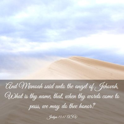 Picture 03 - Judges 13:17 ASV - And Manoah said unto the angel of Jehovah, What - Bible Verse Picture