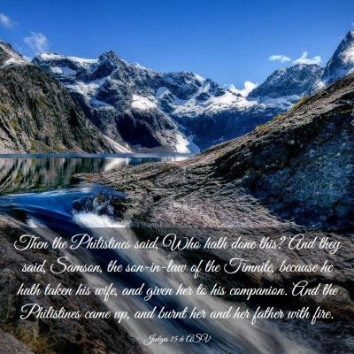 Picture 03 - Judges 15:6 ASV - Then the Philistines said, Who hath done this? - Bible Verse Picture