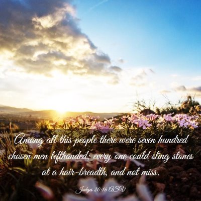 Picture 03 - Judges 20:16 ASV - Among all this people there were seven hundred - Bible Verse Picture