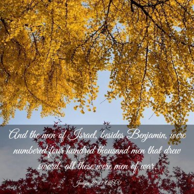 Picture 03 - Judges 20:17 ASV - And the men of Israel, besides Benjamin, were - Bible Verse Picture