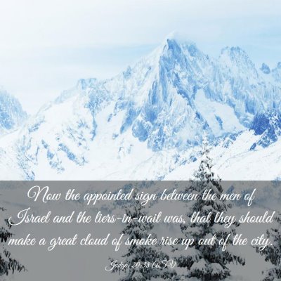 Picture 03 - Judges 20:38 ASV - Now the appointed sign between the men of Israel - Bible Verse Picture