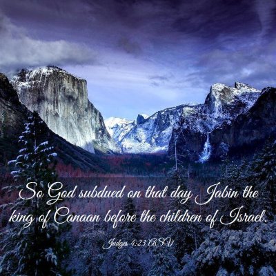 Picture 03 - Judges 4:23 ASV - So God subdued on that day Jabin the king of - Bible Verse Picture
