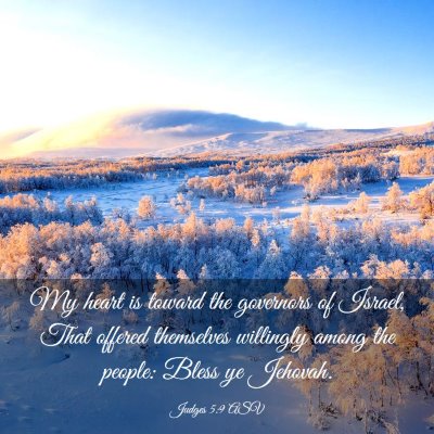 Picture 03 - Judges 5:9 ASV - My heart is toward the governors of Israel, That - Bible Verse Picture