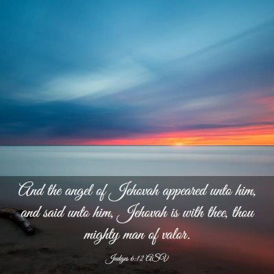 Picture 03 - Judges 6:12 ASV - And the angel of Jehovah appeared unto him, and - Bible Verse Picture
