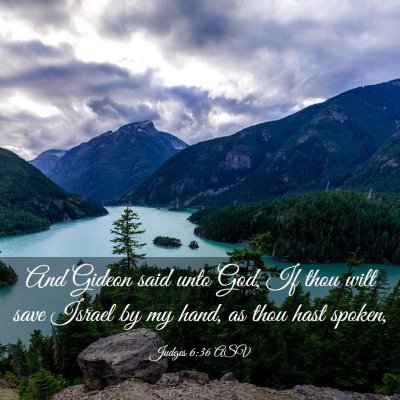 Picture 03 - Judges 6:36 ASV - And Gideon said unto God, If thou wilt save - Bible Verse Picture