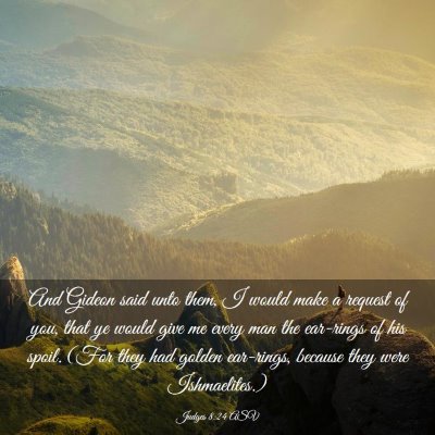 Picture 03 - Judges 8:24 ASV - And Gideon said unto them, I would make a request - Bible Verse Picture