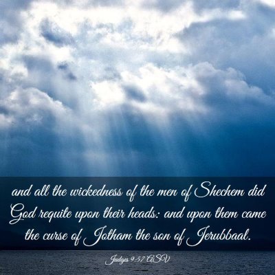 Picture 03 - Judges 9:57 ASV - and all the wickedness of the men of Shechem did - Bible Verse Picture