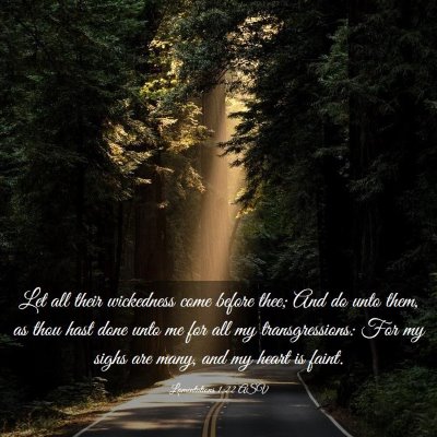 Picture 03 - Lamentations 1:22 ASV - Let all their wickedness come before thee; And do - Bible Verse Picture